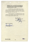 James Stewart Contract Signed for ''Anatomy of a Murder'' -- Stewart's Best Actor Academy Award Nominated Role -- With Beckett COA